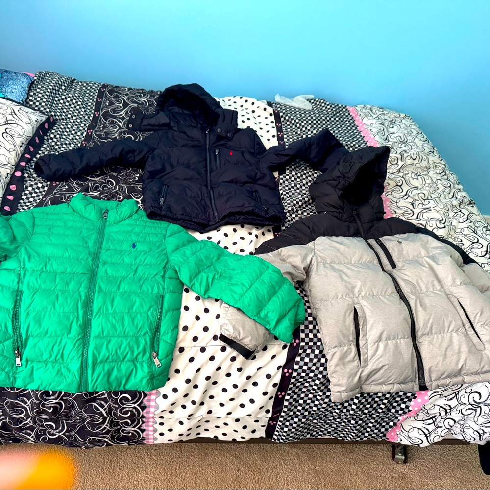 Boy’s 3 Used Polo Jackets size 10-12. Green, Navy, Black/Gray